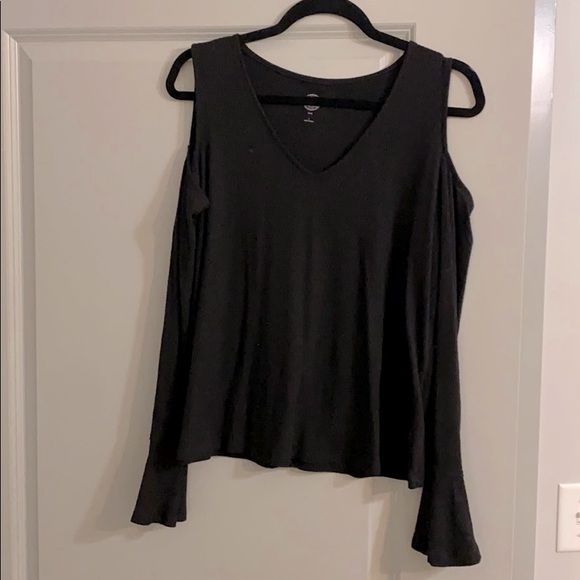 Black Cold Shoulder Top - Picture 1 of 2